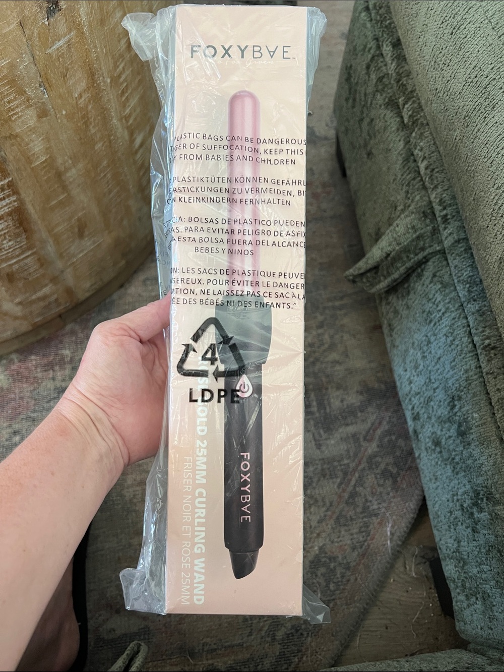 NIB FoxyBae Rose Gold 25mm Curling Wand Hair Tool NEW